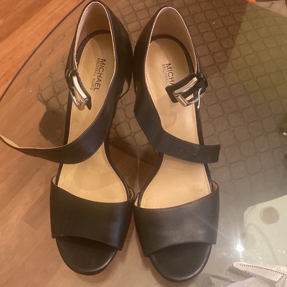Michael Kors black leather heels.